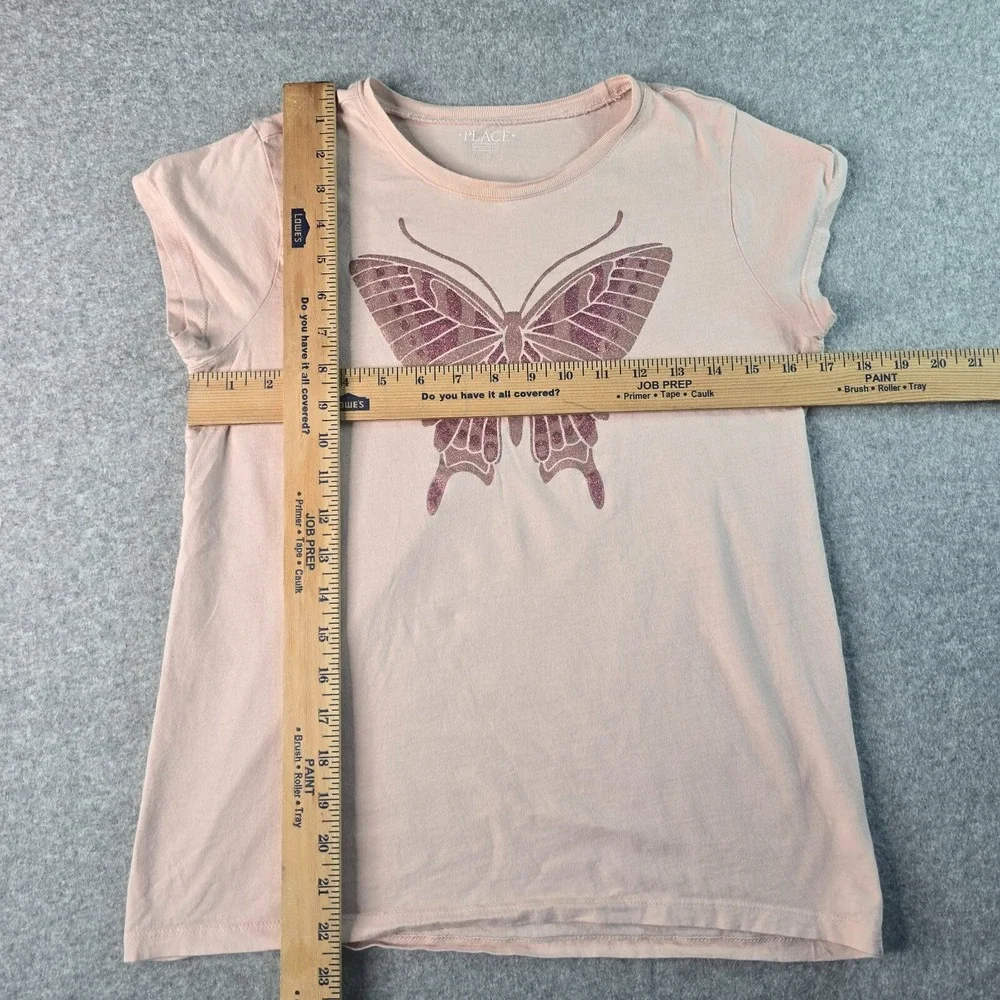 The Children's Place Butterfly Graphic T-Shirt Lot Girls 16 XXL Pink Sequin Y2K